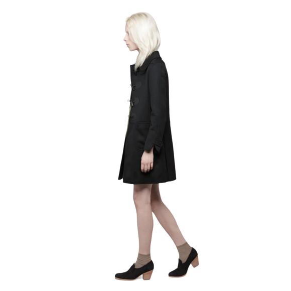 A.P.C. Rue Madame Paris Charlotte Black Wool Duffle Toggle Coat - Picture 3 of 12